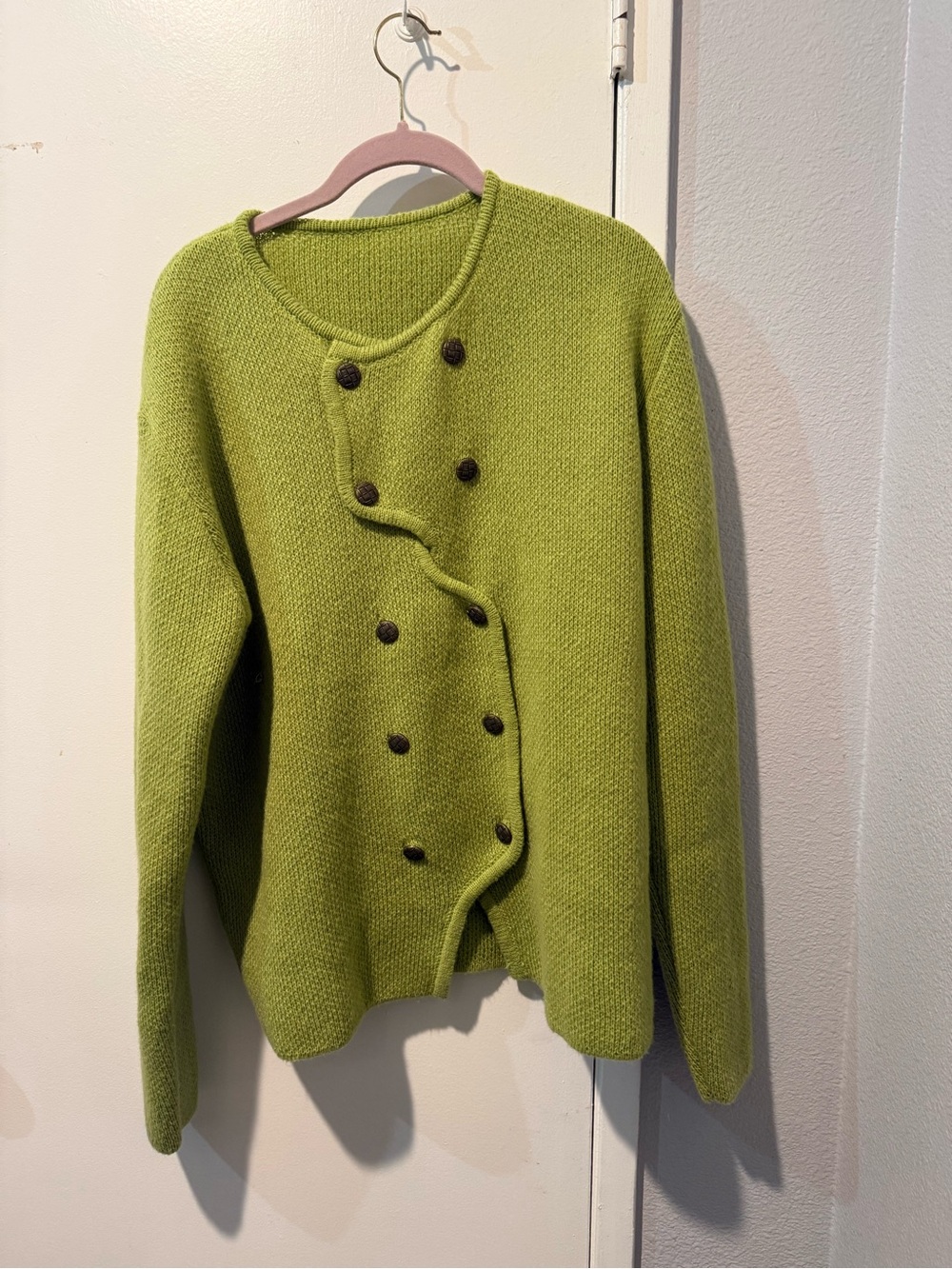 Green Double-Breasted Women’s Sweater